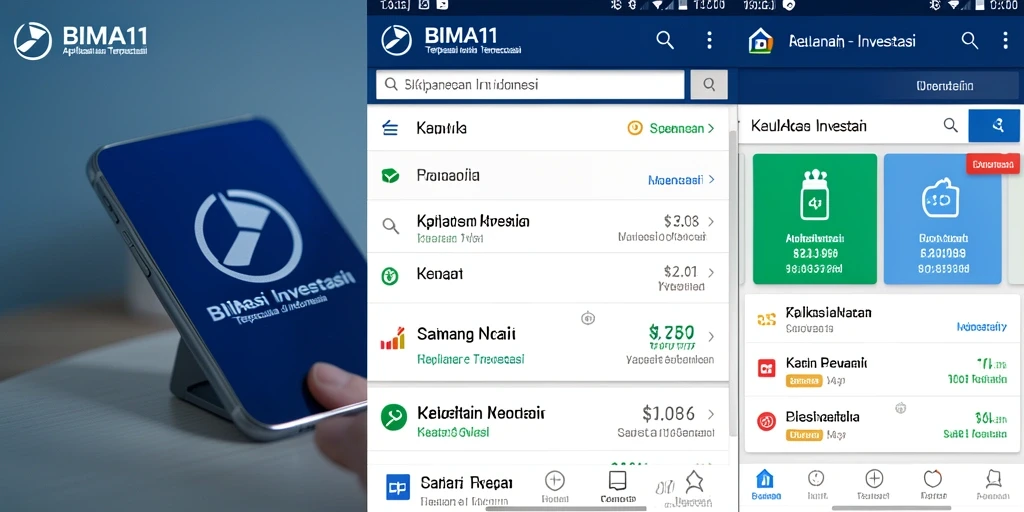 Antarmuka aplikasi BIMA11 yang sederhana dan informatif untuk investasi.