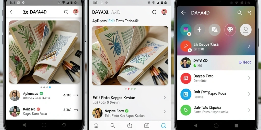 Antarmuka pengguna DAYA4D dengan fitur Edit Foto Kertas Kaca.