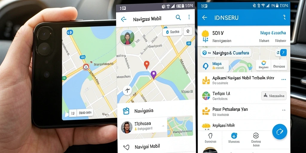Tampilan antarmuka IDNSERU untuk Navigasi Mobil yang modern dan informatif.