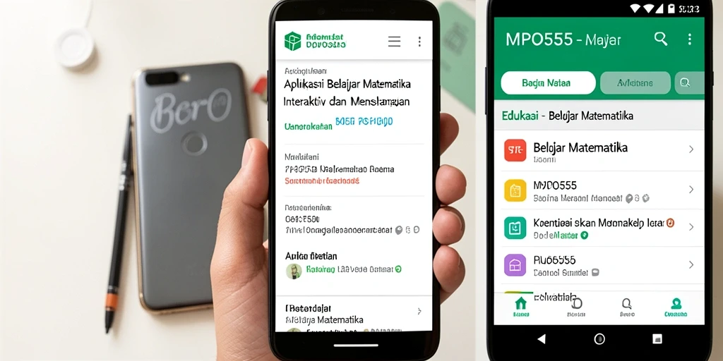 Antarmuka MPO555 yang menarik untuk pembelajaran matematika.