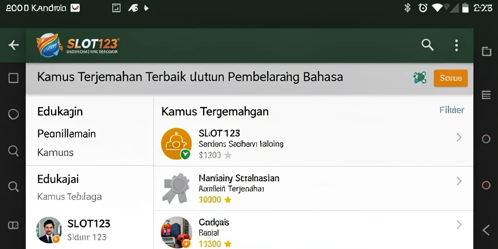 Tampilan antarmuka SLOT123 yang mudah digunakan untuk belajar bahasa.