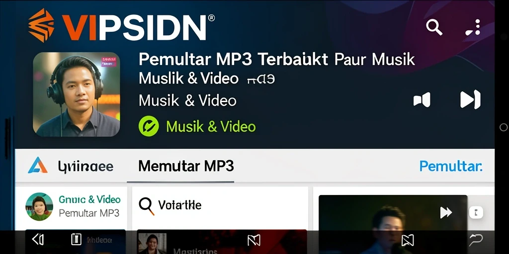 Tampilan antarmuka SVIPSIDN yang menawan untuk Pemutar MP3.